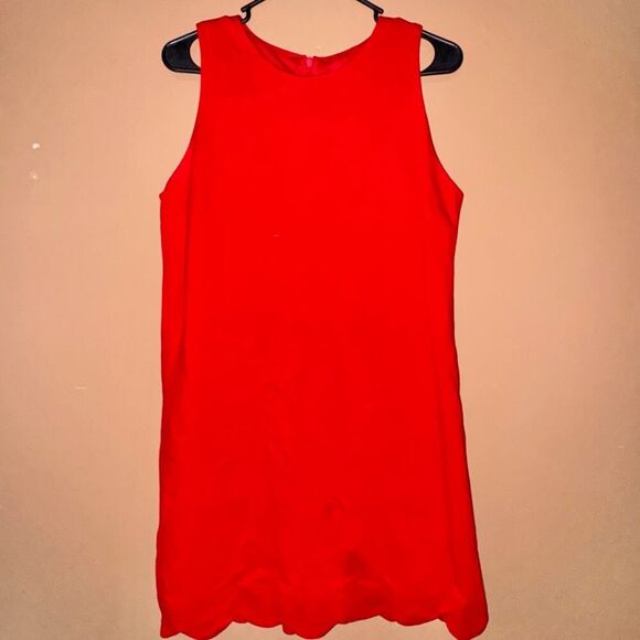 Aqua Women's Red Sleeveless A-Line Ruffle Dress - Large - Picture 5 of 7